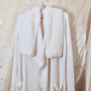 White Fur Cardigan Shawl Cape Poncho Spring